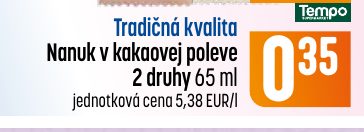 Tradičná kvalita Nanuk v kakaovej poleve 2 druhy 65 ml