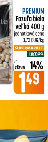 PREMIUM Fazuľa biela veľká 400 g