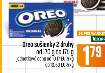 Oreo sušienky 2 druhy od 170 g do 176 g