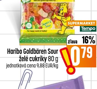 Haribo Goldbären Sour želé cukríky 80 g