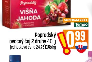 Popradský ovocný čaj 2 druhy 40 g