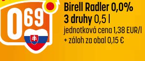 Birell Radler 0,0% 3 druhy 0,5 l