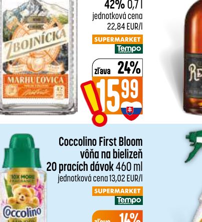 Coccolino First Bloom vôňa na bielizeň 20 pracích dávok 460 ml