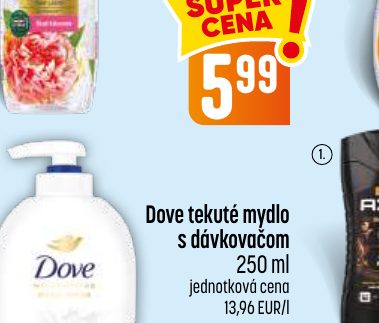 Dove tekuté mydlo s dávkovačom 250 ml