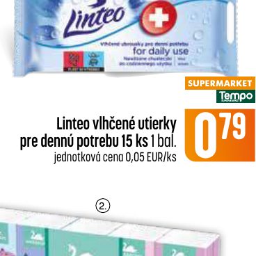 Linteo vlhčené utierky pre dennú potrebu 15 ks 1 bal.