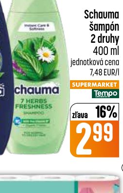 Schauma šampón 2 druhy 400 ml