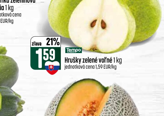 Hrušky zelené voľné 1 kg