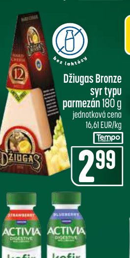Džiugas Bronze syr typu parmezán 180 g