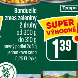 Bonduelle zmes zeleniny 2 druhy od 300 g do 310 g