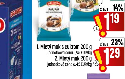 1. Mletý mak s cukrom 200 g