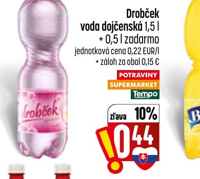 Drobček voda dojčenská 1,5 l + 0,5 l zadarmo
