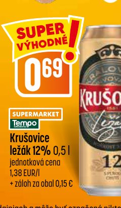 Krušovice ležák 12% 0,5 l