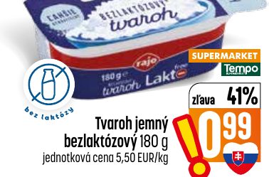Tvaroh jemný bezlaktózový 180 g