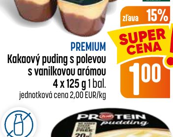 PREMIUM Kakaový puding s polevou s vanilkovou arómou 4 x 125 g 1 bal.