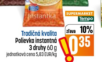 Tradičná kvalita Polievka instantná 3 druhy 60 g