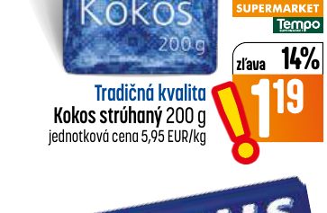 Tradičná kvalita Kokos strúhaný 200 g