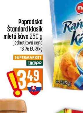 Popradská Štandard klasik mletá káva 250 g