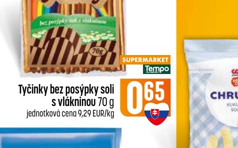 Tyčinky bez posýpky soli s vlákninou 70 g