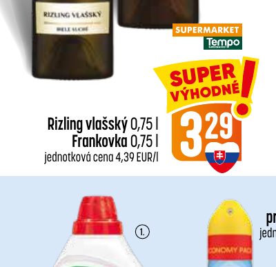 Rizling vlašský 0,75 l Frankovka 0,75 l