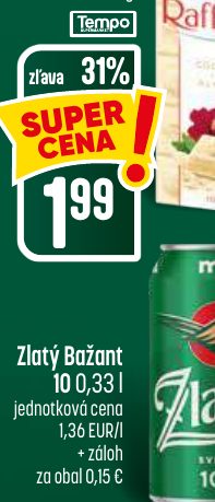 Zlatý Bažant 10 0,33 l