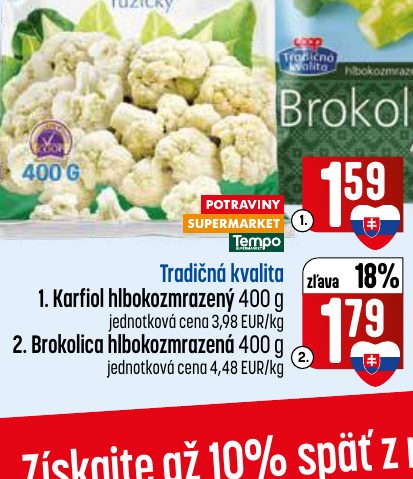 Tradičná kvalita 1. Karfiol hlbokozmrazený 400 g