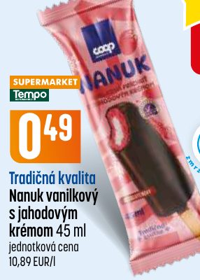 Tradičná kvalita Nanuk vanilkový s jahodovým krémom 45 ml