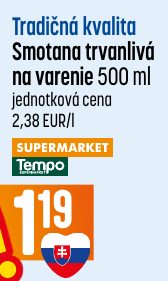Tradičná kvalita Smotana trvanlivá na varenie 500 ml