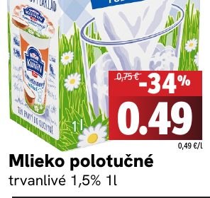 Mlieko polotučné