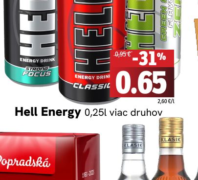 Hell Energy 0,25l viac druhov