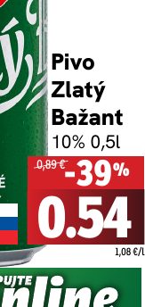 Pivo Zlatý Bažant
