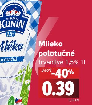 Mlieko polotučné